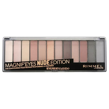 Rimmel London Magnif'Eyes Eyeshadow Palette, 12 Shades, Blendable Formula, Versatile, 001, Nude, ... | Amazon (US)