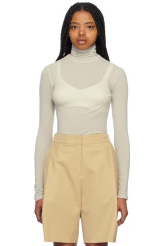 Gray Semi-Sheer Turtleneck | SSENSE