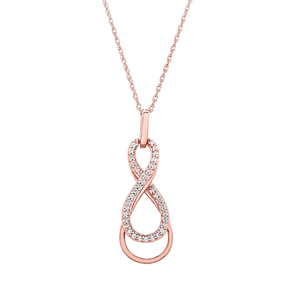 1/10 ct. tw. Diamond Infinity Pendant in 10K Rose Gold | Helzberg Diamonds