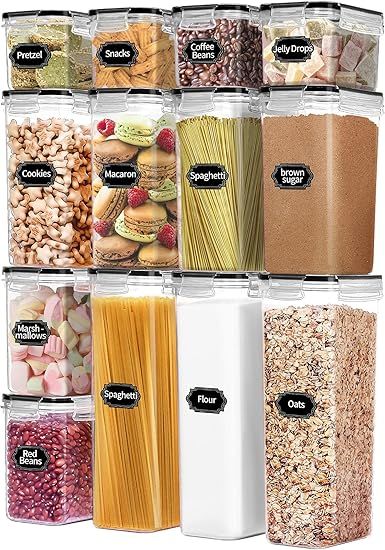 Airtight Food Storage Container Set of 13, BPA Free - Kitchen Pantry Organization Containers, PRA... | Amazon (US)