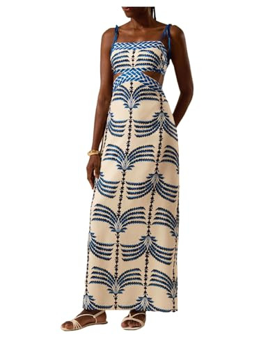 SOLY HUX Women's Summer Maxi Dress Boho Print Tie Shoulder Spaghetti Strap Cut Out Tie Back Cami ... | Amazon (US)