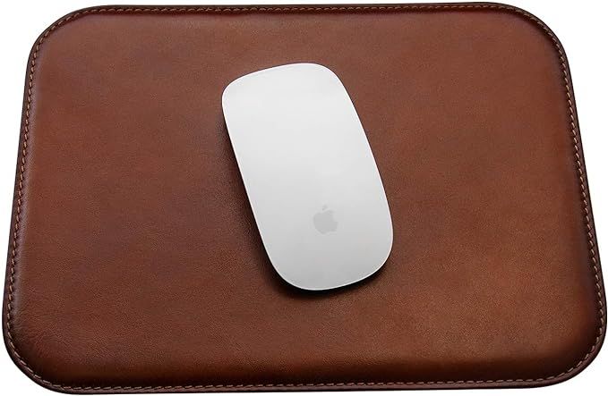Maruse Italian Leather Mouse Pad for Home or Office Desktop, Handmade in Italy, Brown | Amazon (US)