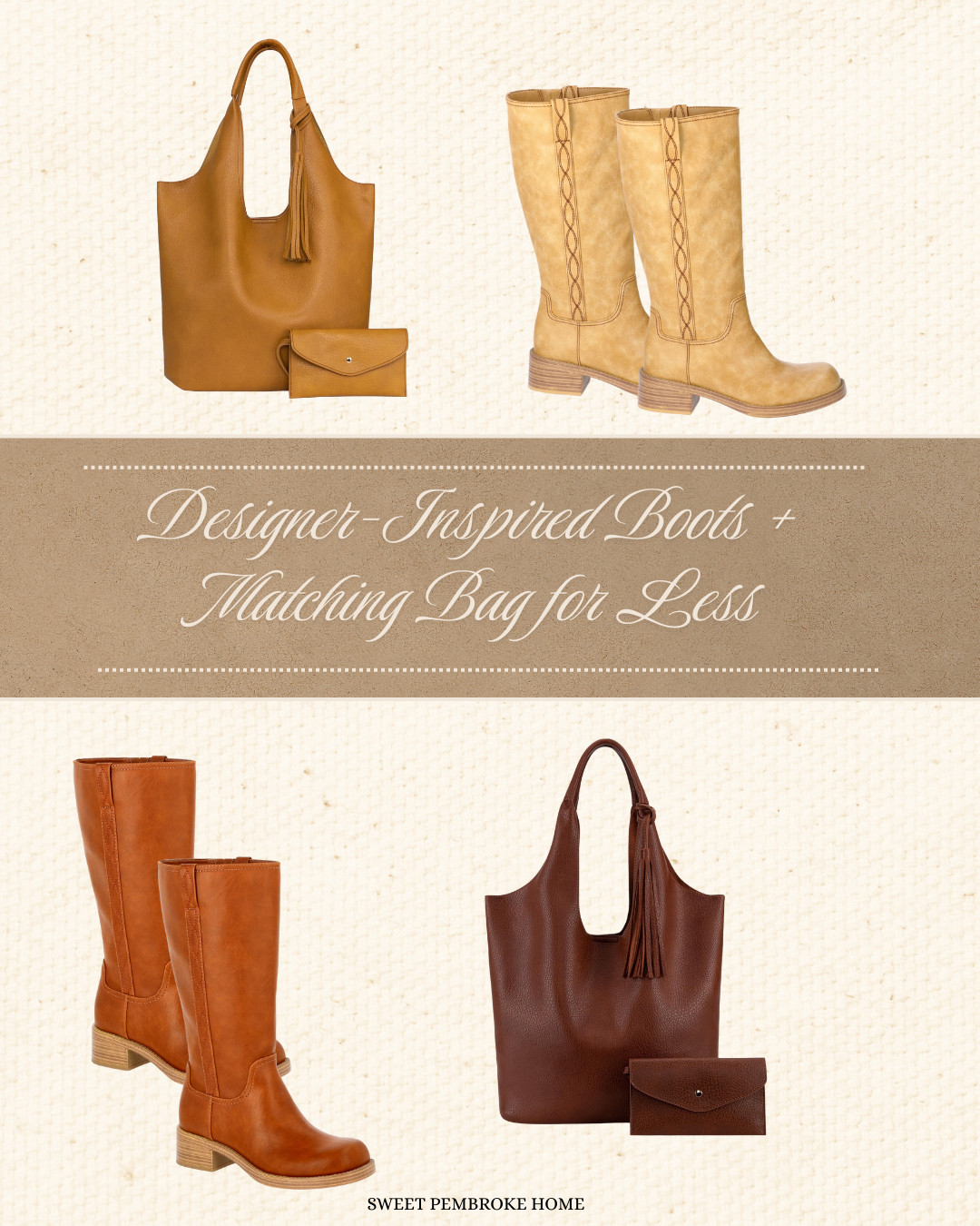 Frye Look-a-Like Boots at Walmart – Chic + Affordable Under $45

Get the Frye look for less 👢✨ These designer-inspired women’s boots from Walmart are the ultimate fall + winter wardrobe staple — and they’re under $45! The chic slouchy style feels timeless, luxe, and effortless. And the best part? There’s a matching slouchy purse to complete the outfit 👜🙌

Affordable, stylish, and so easy to wear from day to night. These won’t last long!

👉 Shop the look-a-like Frye boots + the matching bag now on my LTK before they sell out! 

 #fallboots #fryeboots #lookforless #womensboots

#LTKItBag #LTKFindsUnder50 #LTKShoeCrush