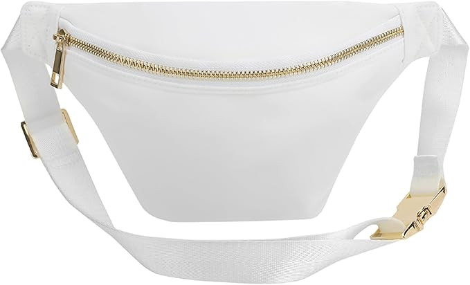 YogoRun Small Belt Bag Women Wasit Pack NylonFanny Pack Fashion Crossbody Bag for Women White Wai... | Amazon (US)