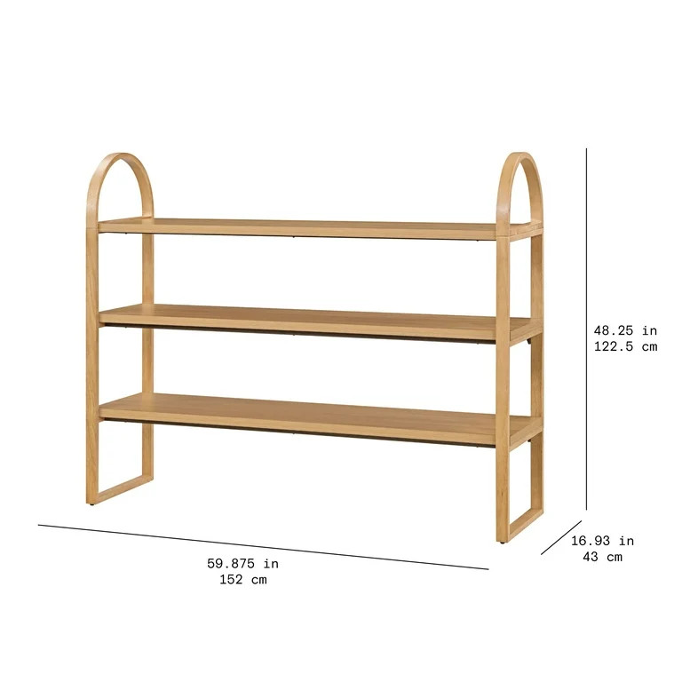Beautiful 3-Shelf Open Bookcase by Drew Barrymore, Warm Honey Finish | Walmart (US)