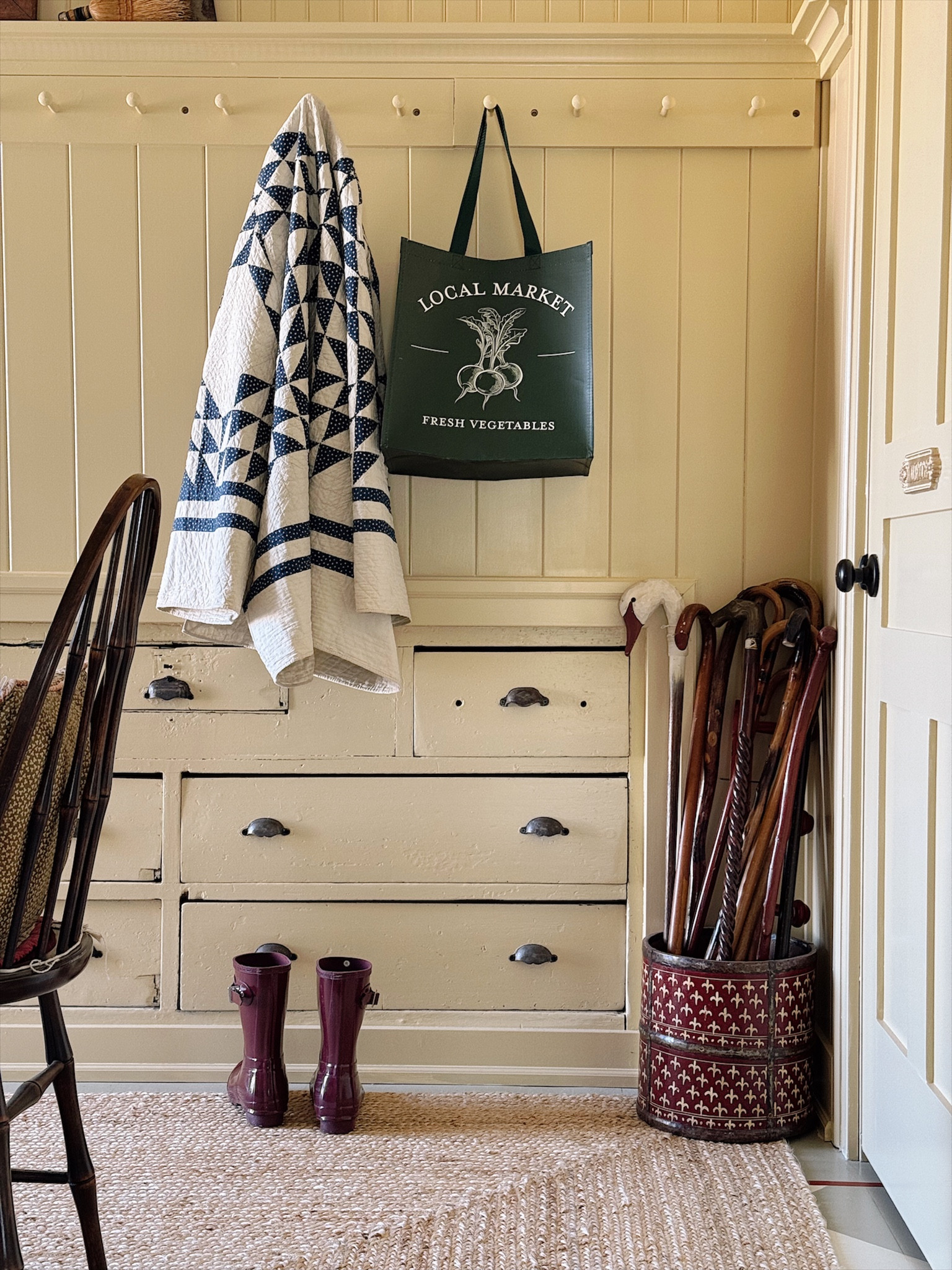 Cozy mudroom moment. See the paint color below & more on my Instagram: @lizmariegalvan 

#LTKHome