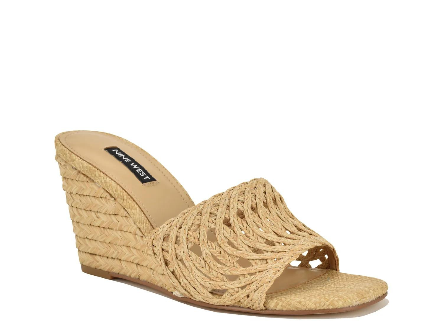 Nine West Nimma Espadrille Wedge Sandal | Women's | Light Natural | Size 9.5 | Sandals | DSW