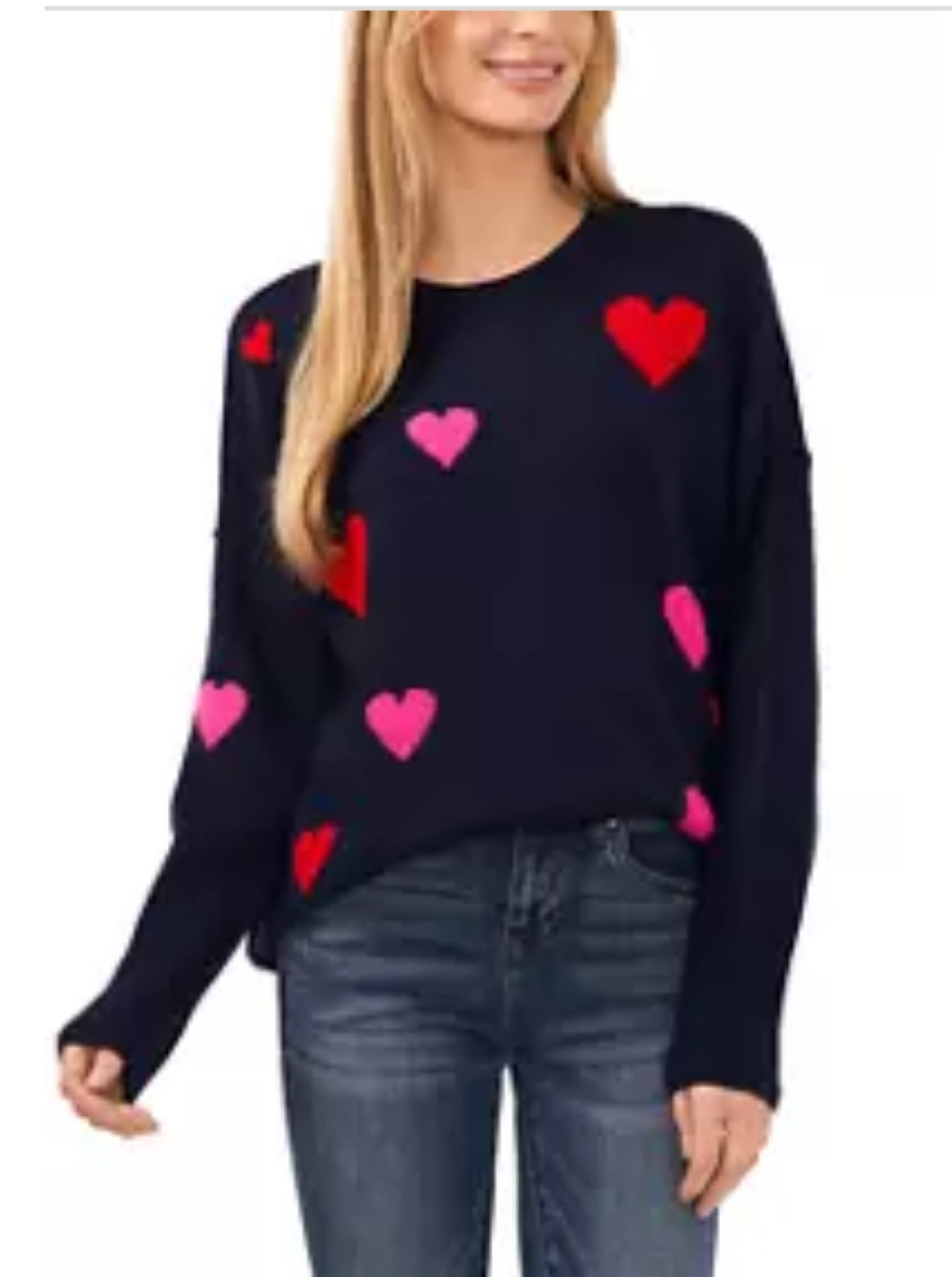 #heartsweater I love that back ground is navy so doesn’t scream #valentines only 40 right now #sale #sweater  

#LTKsalealert #LTKfindsunder50