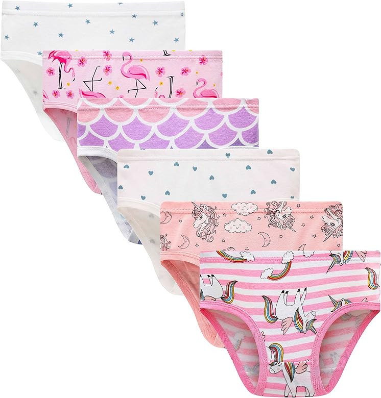 Family Feeling Little Girl Underwear Toddler Panties Big Kids Undies Soft 100% Cotton | Amazon (US)