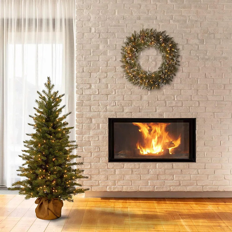 Nordic Spruce Green Realistic Artificial Spruce Christmas Tree with Lights | Wayfair North America