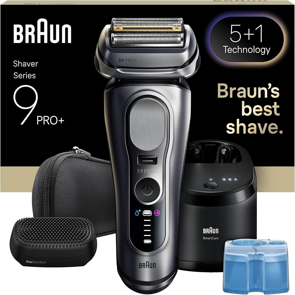 Braun Series 9 PRO+ Electric Shaver, Pro SensoAdapt, 6in1 SmartCare Center, 9697CC, Silver | Amazon (US)