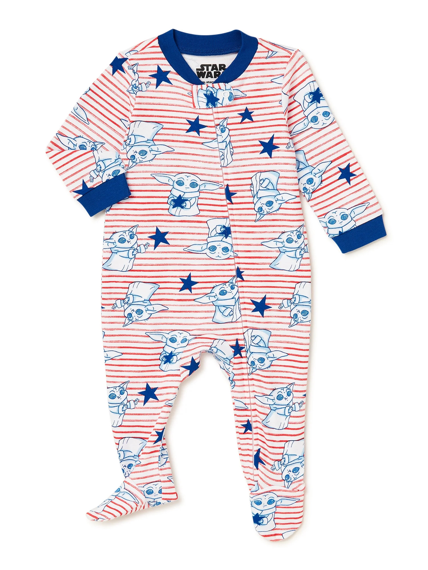 Baby Yoda Baby Boys and Girls Red White & Blue Americana Sleep N Play, Size 0M-9M | Walmart (US)