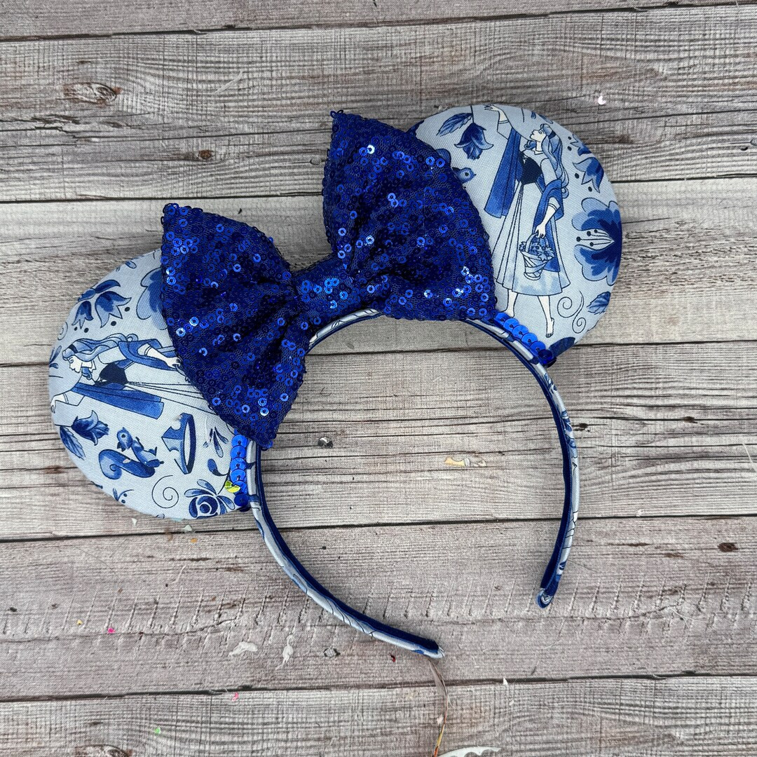 Blue Aurora Vintage Mouse Ears Minnie, Mouse, Princess, Floral, Sleeping Beauty, Magic Kingdom, -... | Etsy (US)