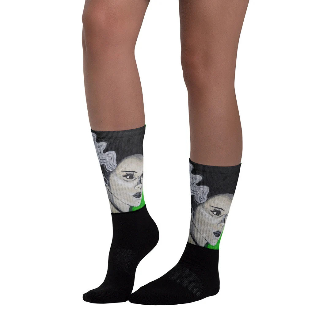 Bride of Frankenstein Socks - Etsy | Etsy (US)