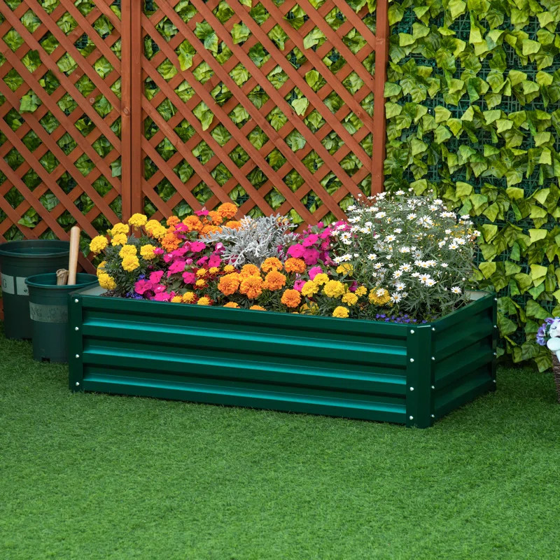 Evelin Galvanized Raised Garden Bed, Metal Planter Box, for Growing Vegetables, Flowers, Herbs, S... | Wayfair North America