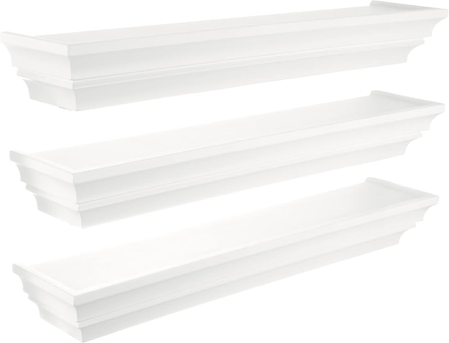 kieragrace Madison Contoured Floating Shelf, 24", White, Set of 3 | Amazon (US)