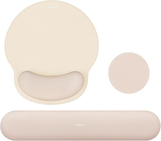 MOSISO Wrist Rest Support for Mouse Pad&Keyboard Set, Circle Curved Ergonomic Mousepad&Coaster No... | Amazon (US)