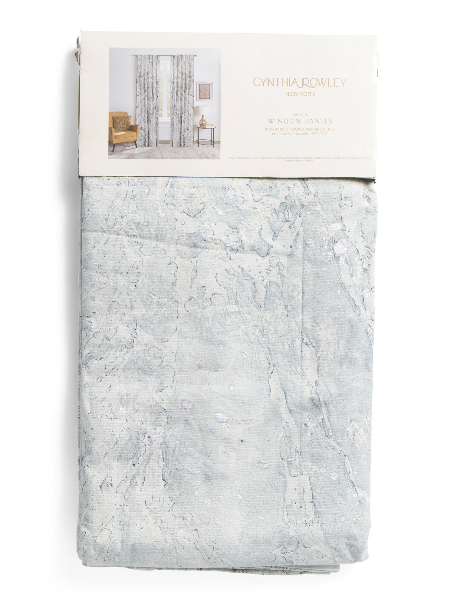 Set Of 2 Marble Lined Curtains | TJ Maxx