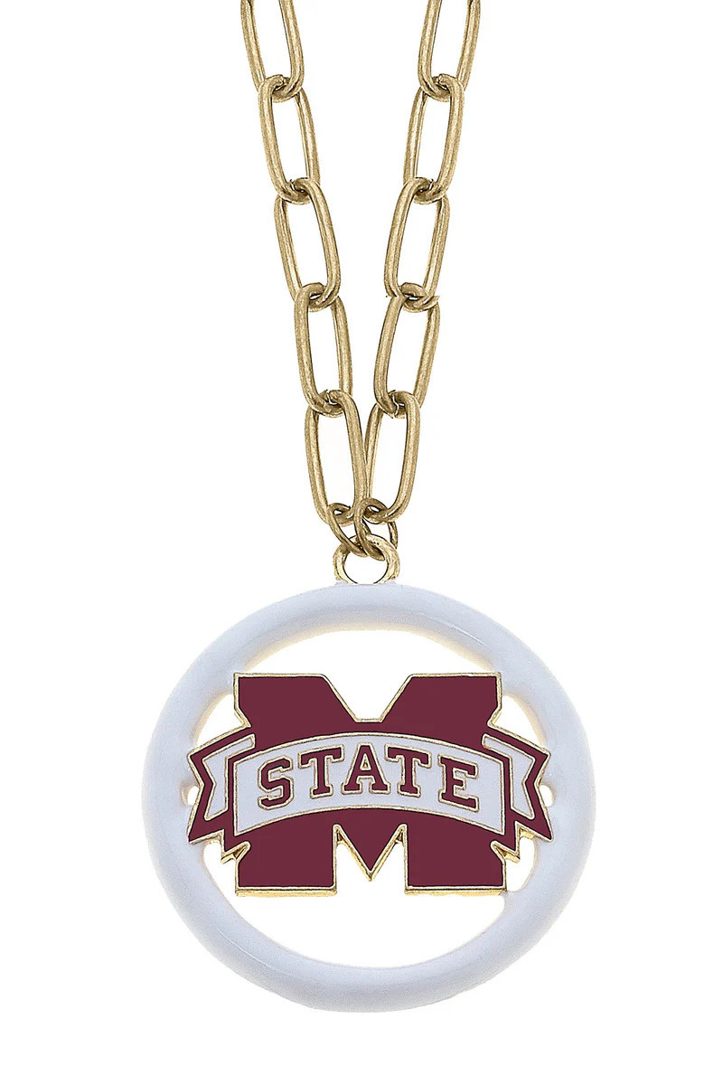 Mississippi State Bulldogs Logo Enamel Medallion 32" Necklace | CANVAS