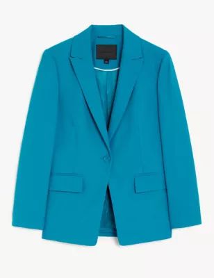 Wool Blend Single Breasted Blazer with Silk | Autograph | M&S | Marks & Spencer IE