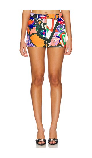Denim Mini Skirt in Multi | Revolve Clothing (Global)