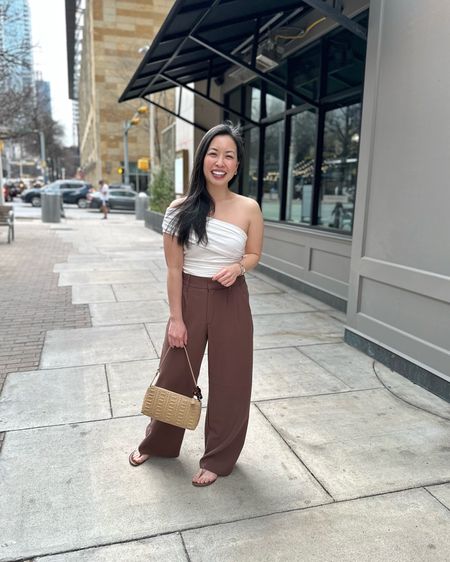 how many A&F sloane pants are considered too many?!! wearing them in dk brown. these are high waisted so i feel like they run small. sized up to a 27 short! ✌️ {03.07.24}