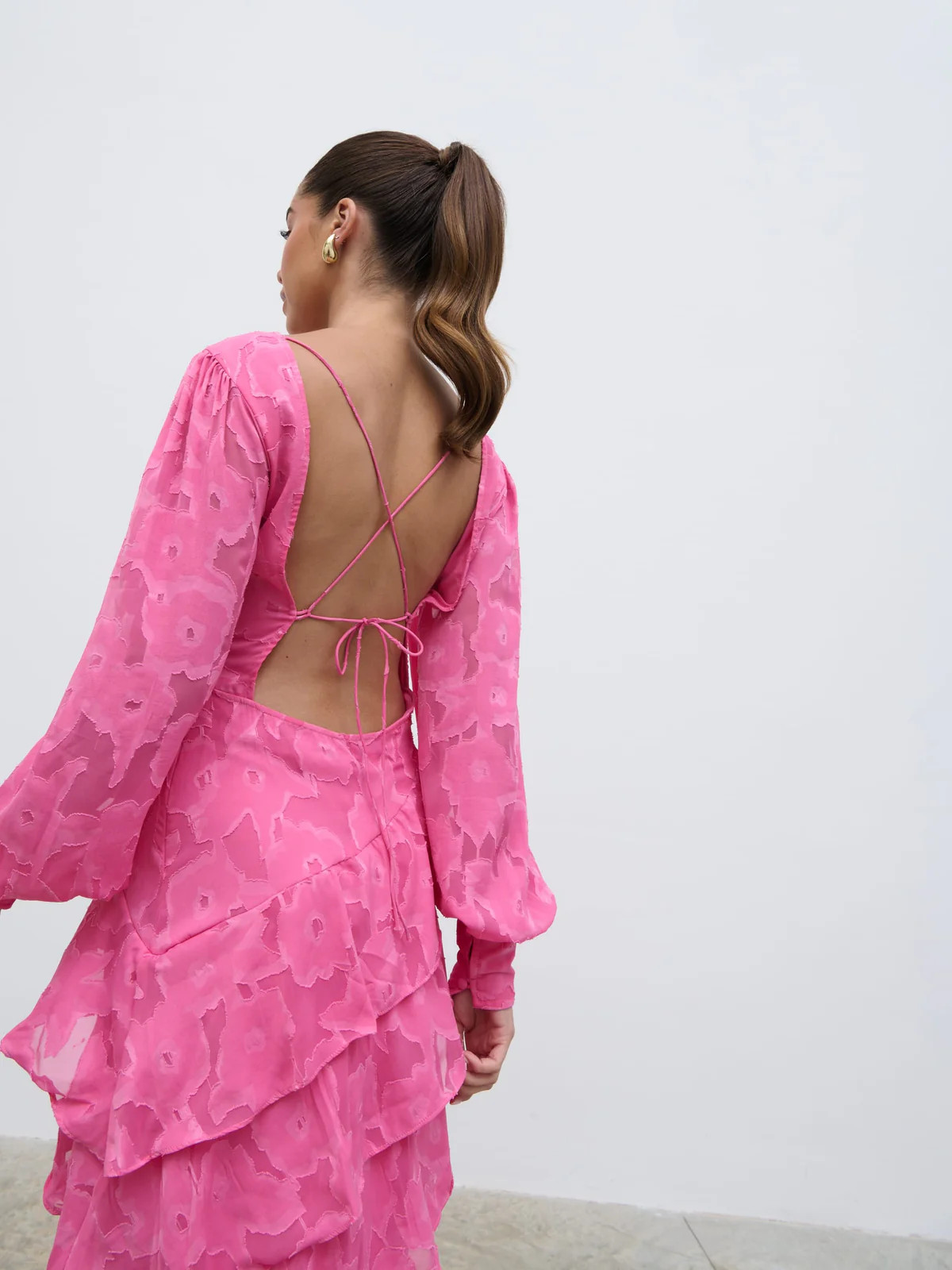 Lois Cross Back Jaquard Maxi Dress | Pretty Lavish (UK)