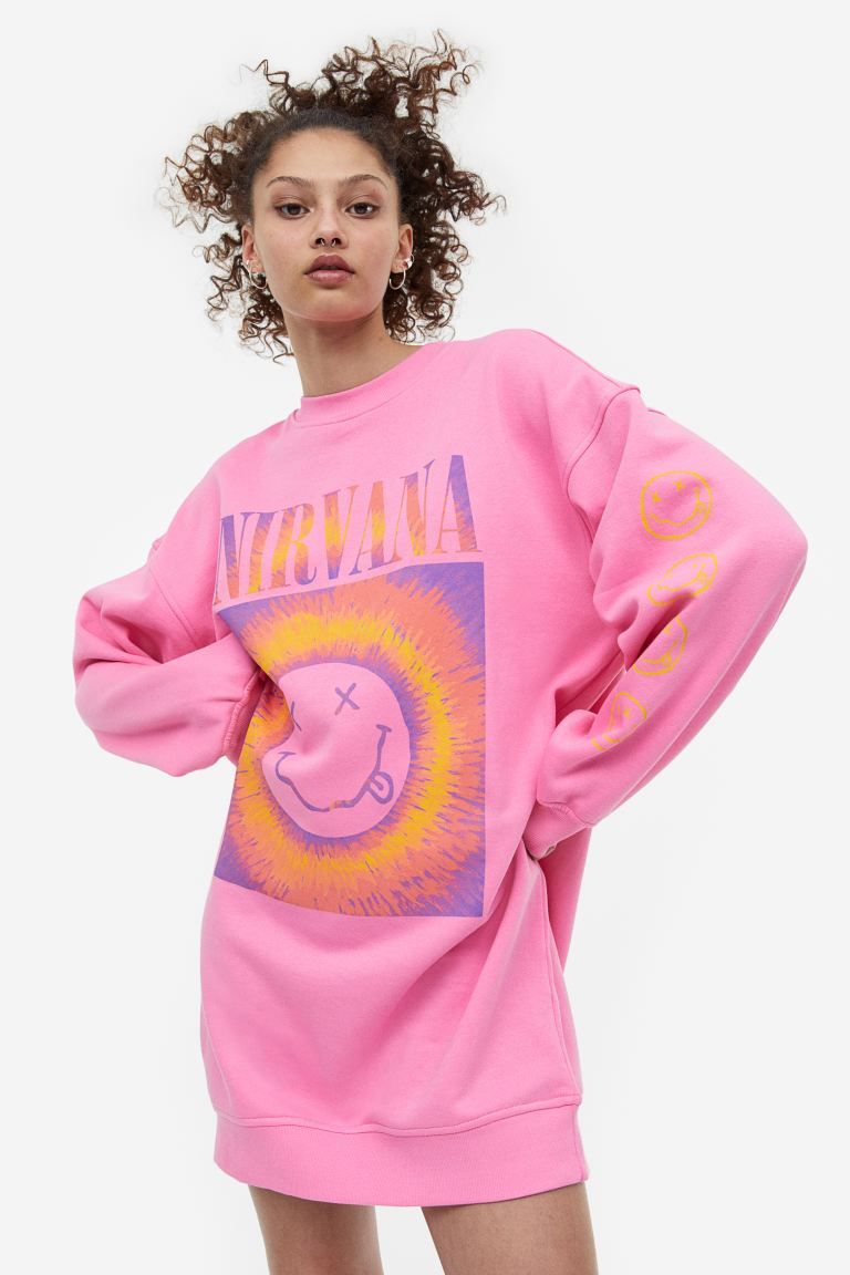 Oversized Printed Sweatshirt Dress | H&M (US)