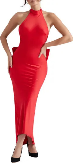 Ilaria Backless Bow Halter Dress | Nordstrom