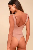Pretty Pleased Mauve Pink Tie-Strap Bodysuit | Lulus (US)