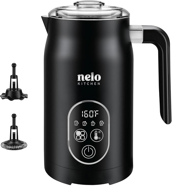 NELO Electric Milk Frother, 4 In 1 Digital Milk Frother and Steamer with Real-Time Temperature Co... | Amazon (US)