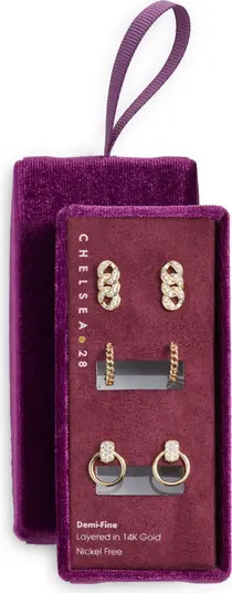 Chelsea28 3 Pairs of Demi Fine Link Earrings | Nordstrom | Nordstrom
