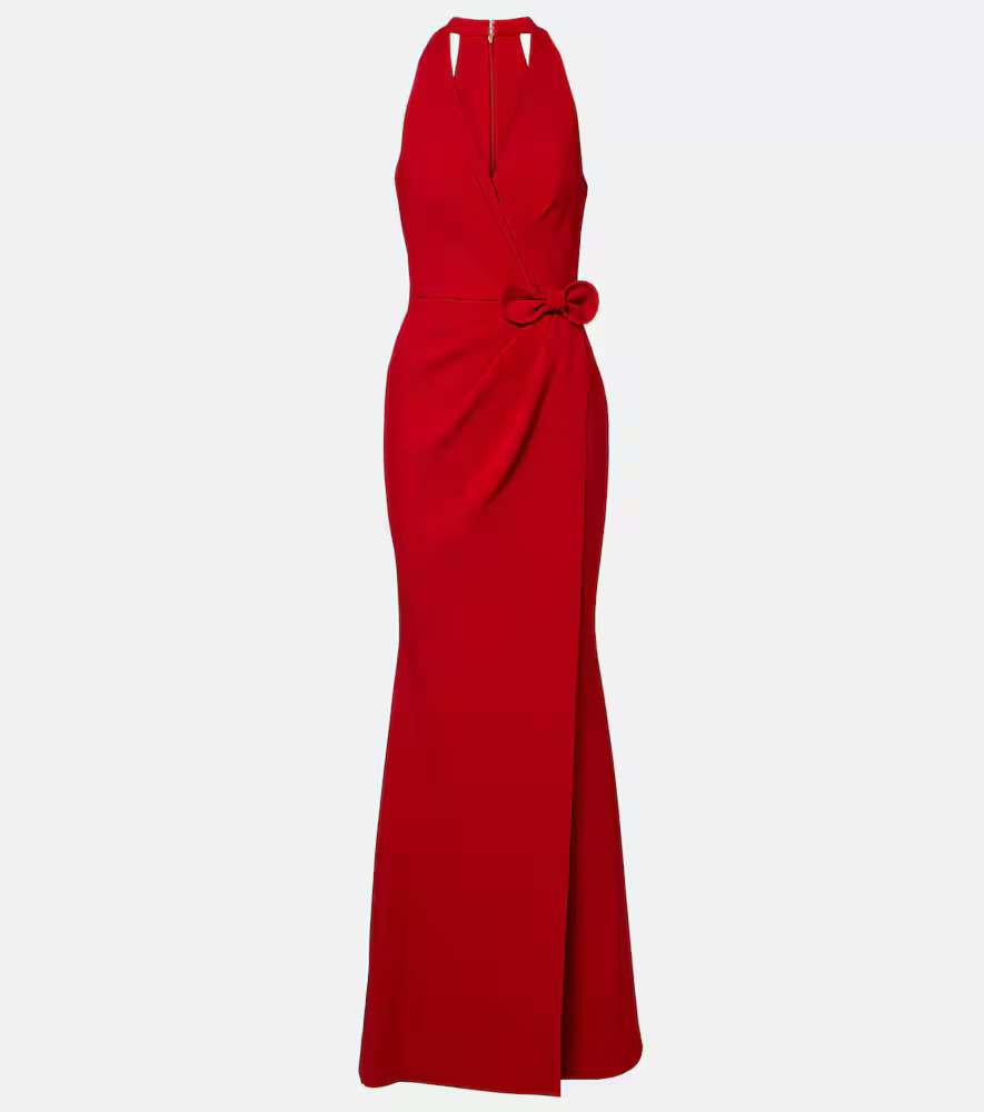 Elie Saab Bow-detail halterneck silk-blend cady gown | Mytheresa (US/CA)