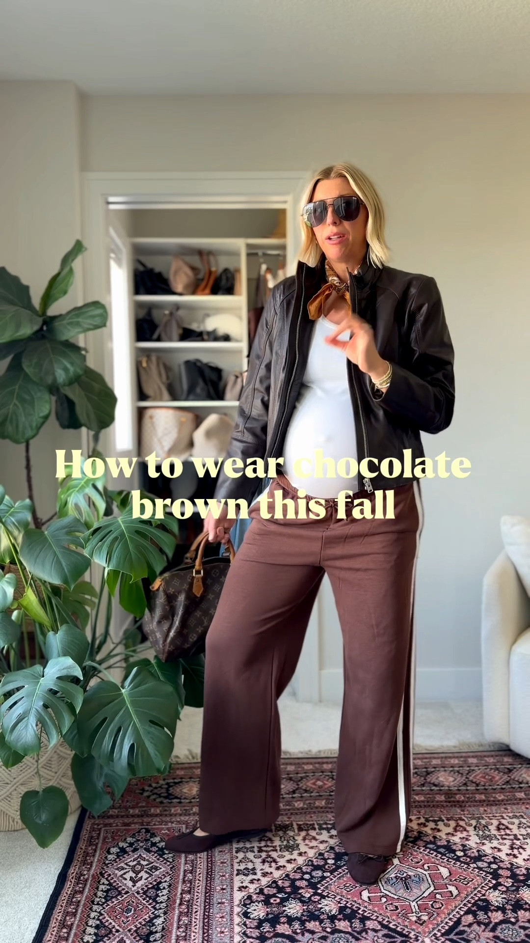 Easy ways to add chocolate brown to your wardrobe, this fall… A chic, leather jacket, a pair of track pants, a handbag, or suede ballet flats.

Wear them all together for a monochrome look or on their own as outfit maker pieces 🤎

#LTKSeasonal #LTKOver40 #LTKMidsize