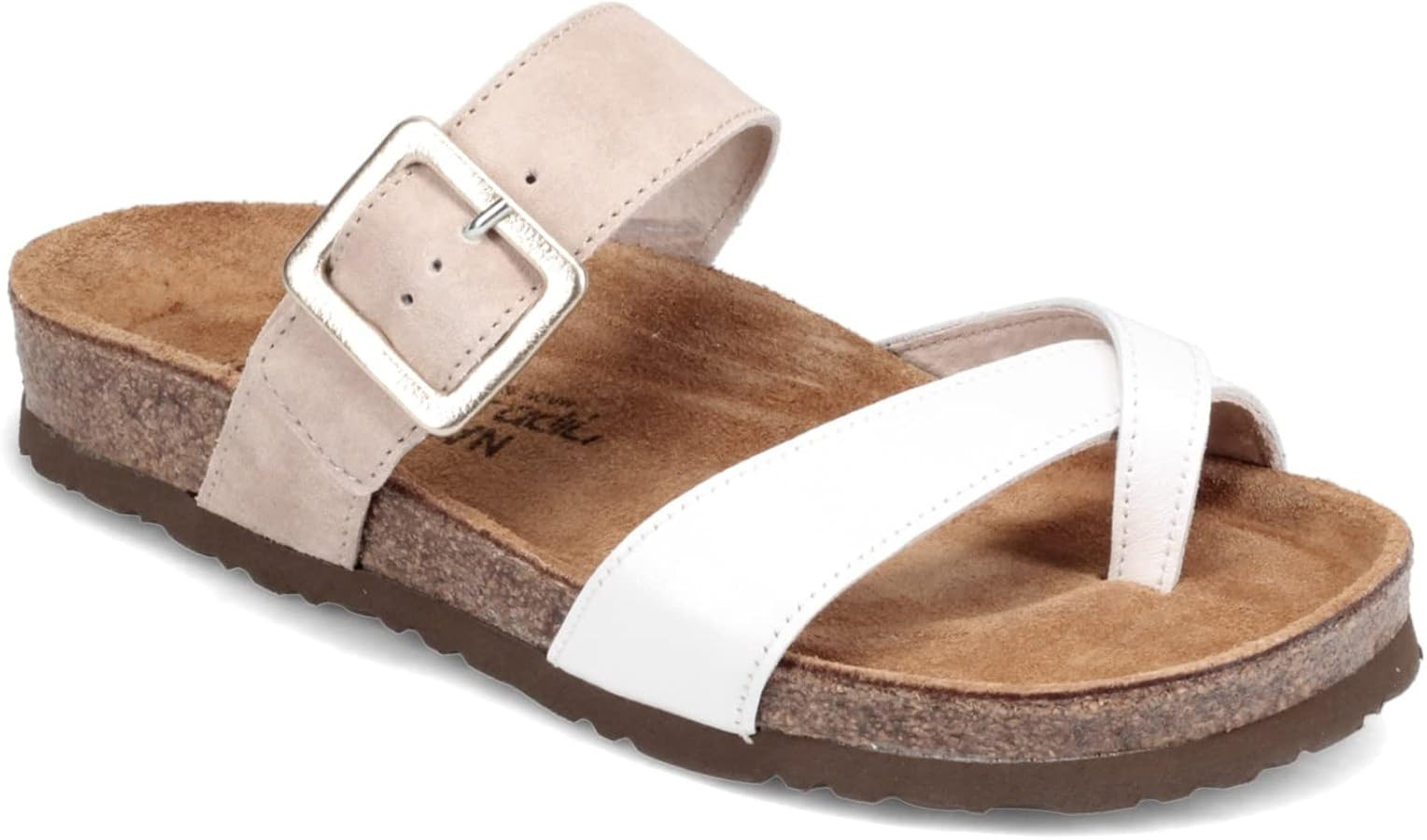 NAOT Footwear Fresno Women’s Toe Loop Slide Sandal with Cork Footbed and Arch Support - Buckle ... | Amazon (US)