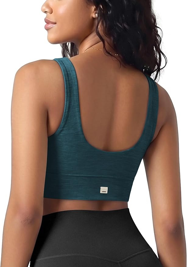 ODODOS Women's Longline U-Back Sports Bra, odSTRATUM Tech Ultra-Soft UPF 50+ V-Neck Yoga Crop Top... | Amazon (US)