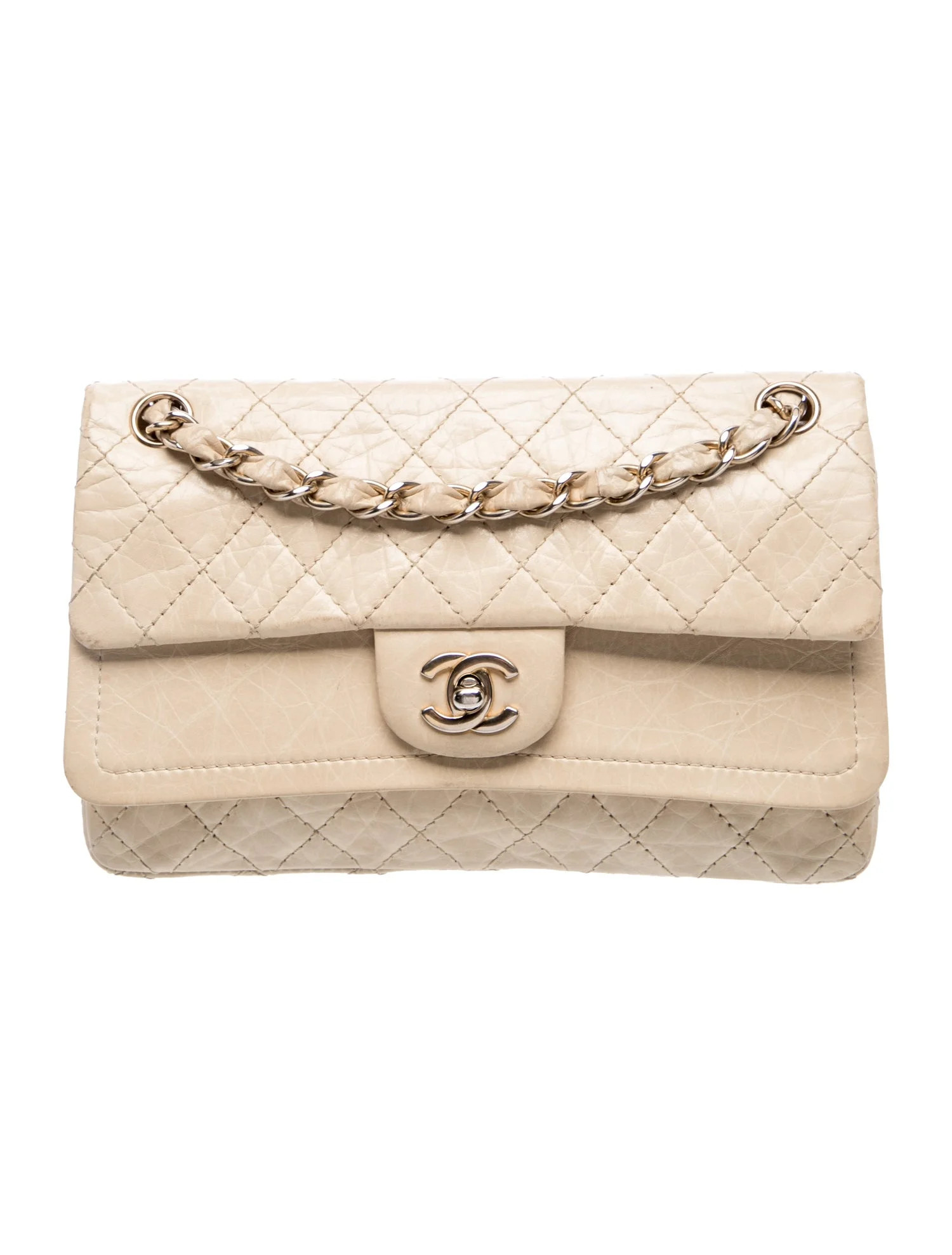 Chanel Aged Calfskin Double Flap Bag - Neutrals Shoulder Bags, Handbags - CHA1396800 | The RealRe... | The RealReal