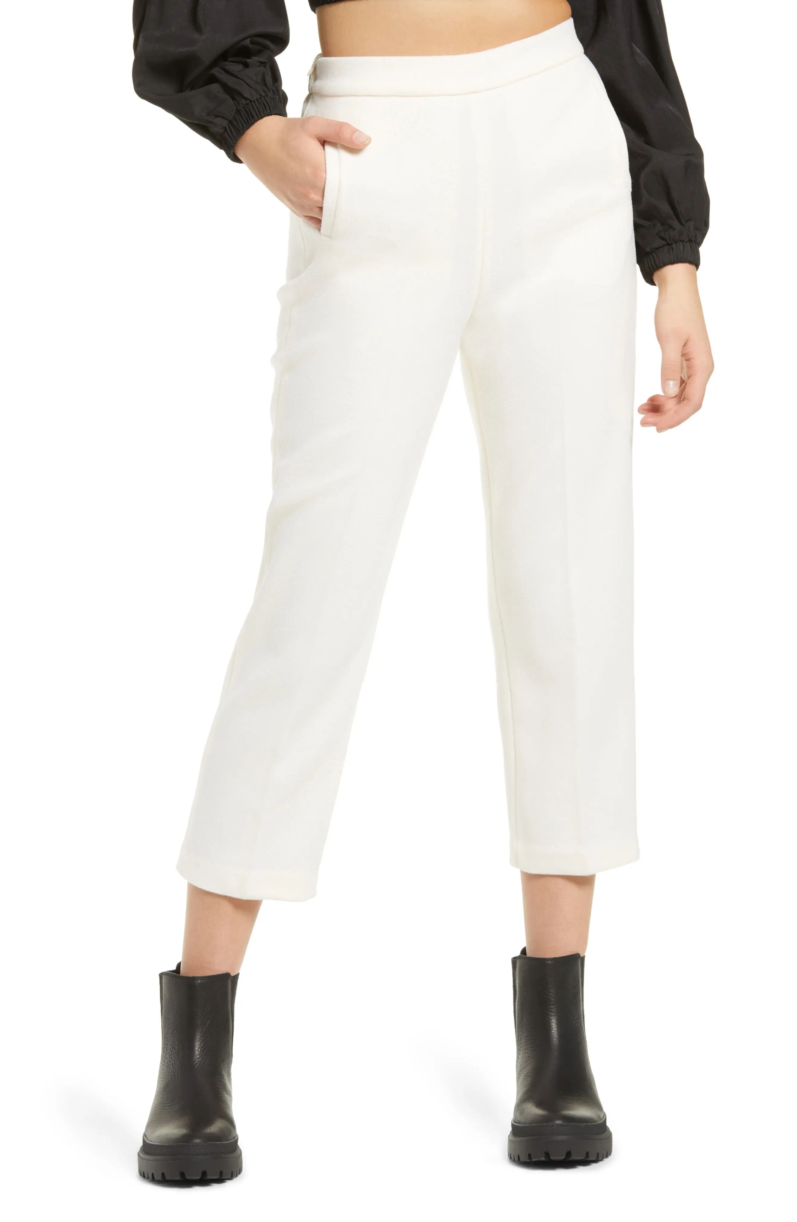 Women's Amy Lynn Cecily Crop Trousers, Size Medium - White | Nordstrom