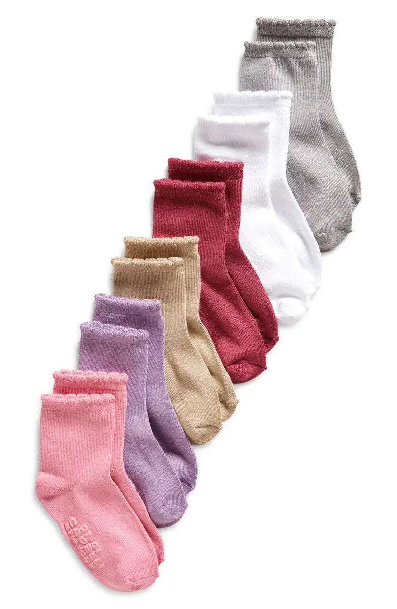 Capelli New York Kids' Assorted 6-Pack Scallop Crew Socks | Nordstrom | Nordstrom