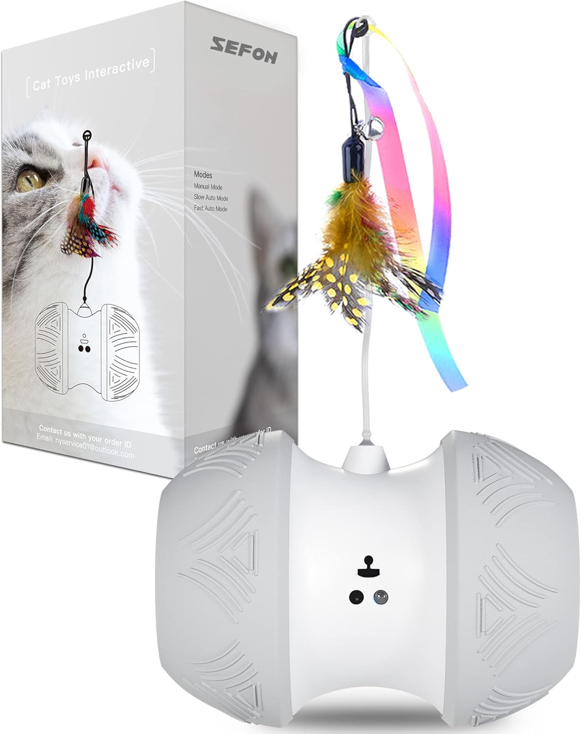 SEFON Interactive Cat Toy for Indoor Cats,Automatic Kitten Toys with 4 Feathers,Electric Cat Toys... | Amazon (US)