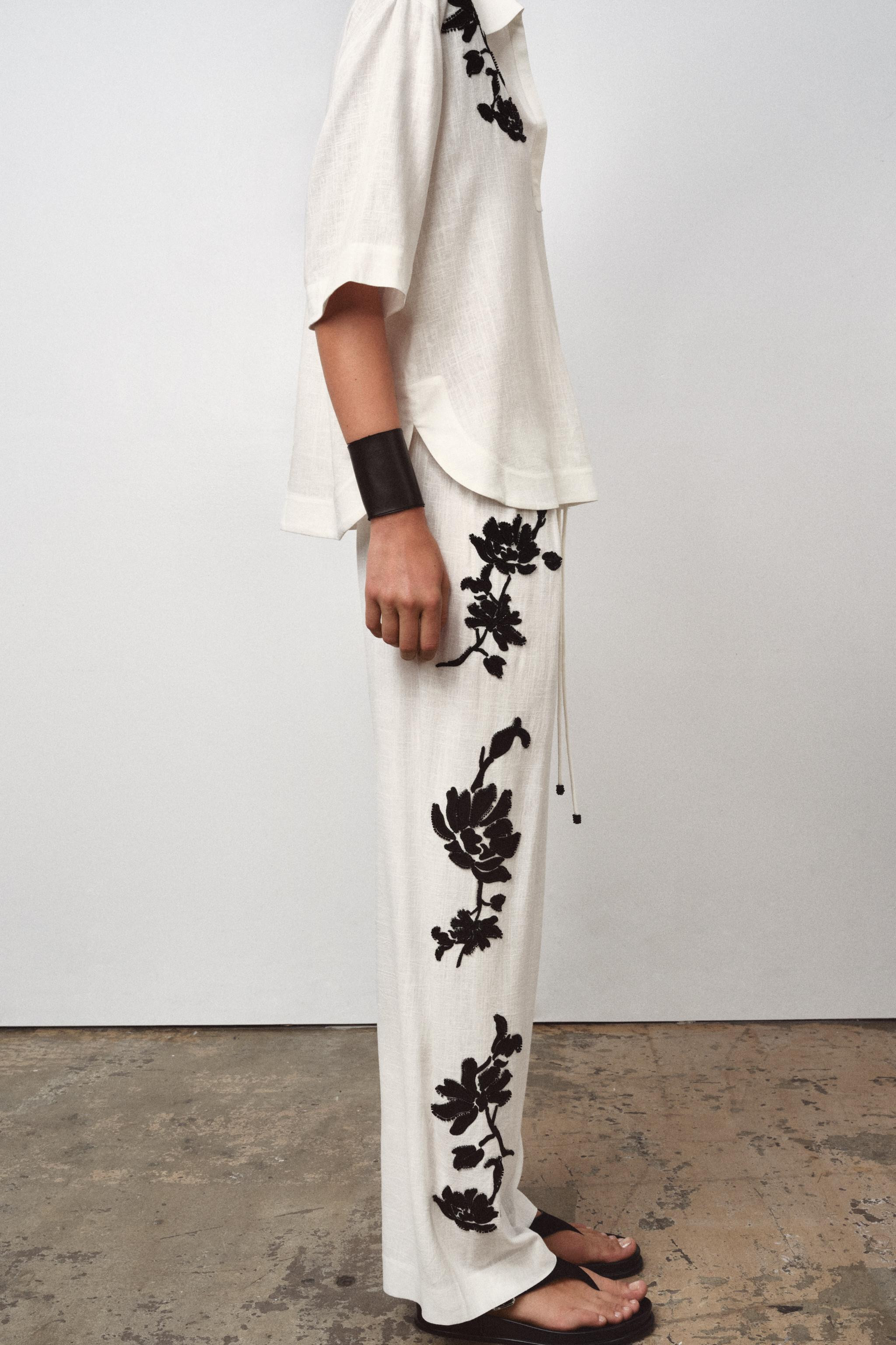 EMBROIDERED PANTS ZW COLLECTION | Zara US