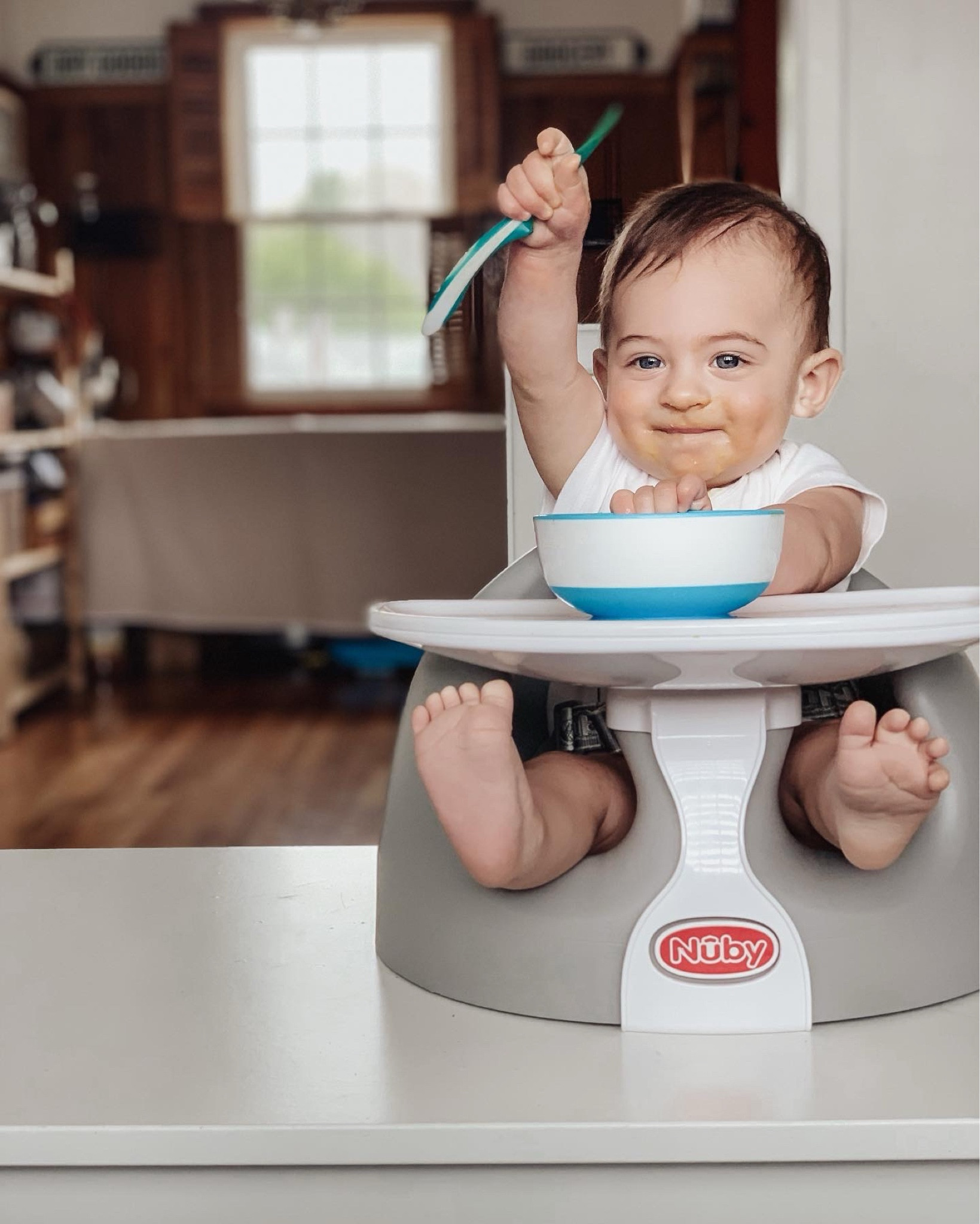 Snag this floor chair with tray for easy portable feedings. This chair was a life saver when we started our solid food journey with our first  

#LTKBaby #LTKBump #LTKSaleAlert