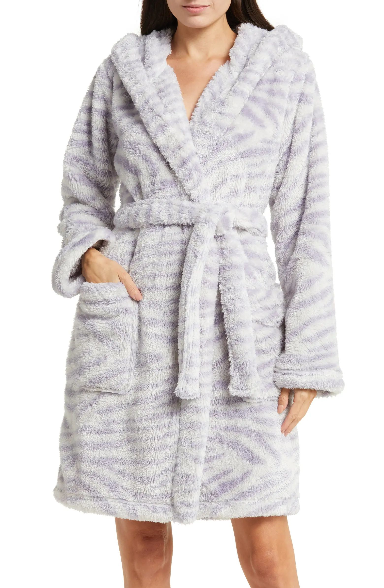 Aarti Faux Shearling Hooded Robe | Nordstrom