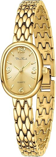 Diaofendi Petite Vintage Oval Gold Women’s Watch, Waterproof Elegant Watch with Japanese Quartz... | Amazon (US)