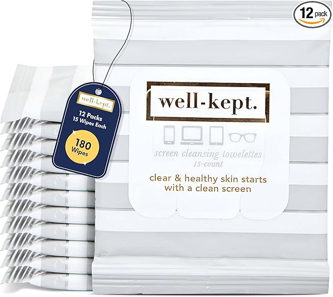 Well-Kept Tech & Lens Wipes - Eyeglass, Screen & Phone Cleaning, Multi-Surface, Lint-Free, Pre Mo... | Amazon (US)