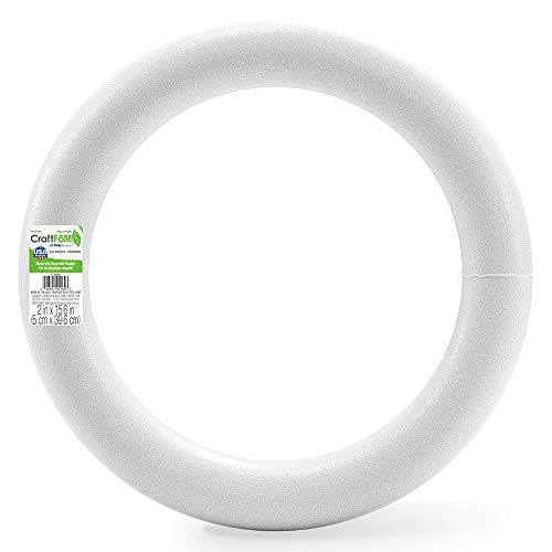 FloraCraft Extruded CraftFōM Wreath 2 Inch x 15.6 Inch White | Amazon (US)
