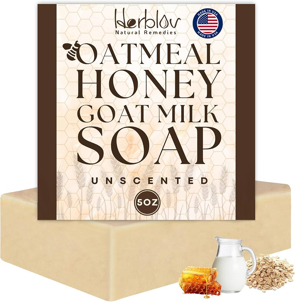 Oatmeal Soap – Natural Oatmeal & Honey Goat Milk Soap Bar – Face & Body Wash for Eczema, Psor... | Amazon (US)