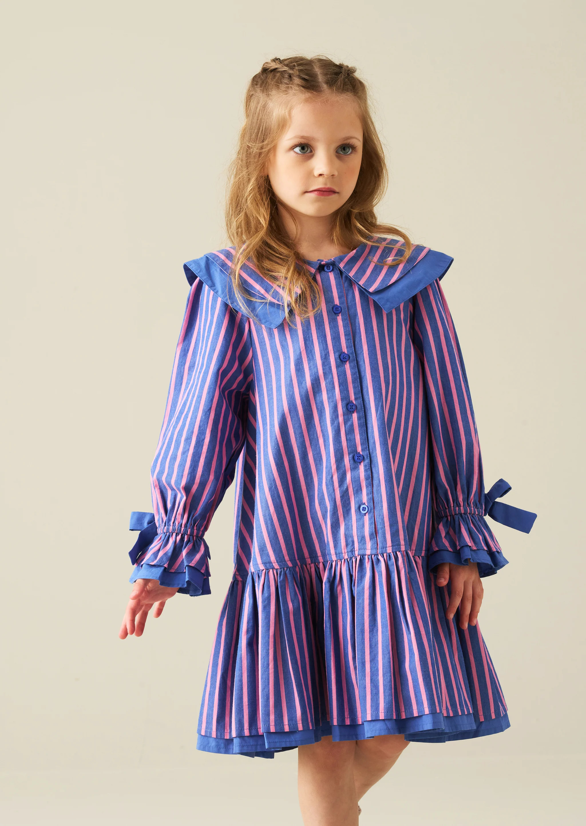 Frankie Stripe Double Collar Dress | Angel and Rocket