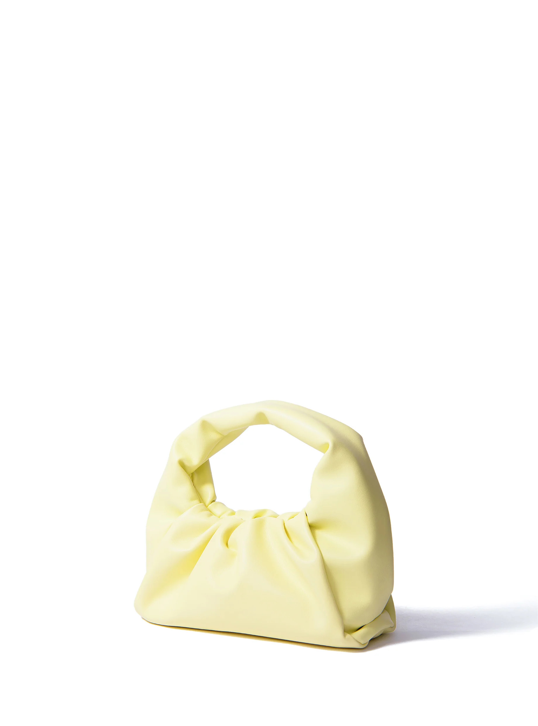 Marshmallow Croissant Bag in Soft Leather, Bright Yellow | Bob Ore Blue Collection
