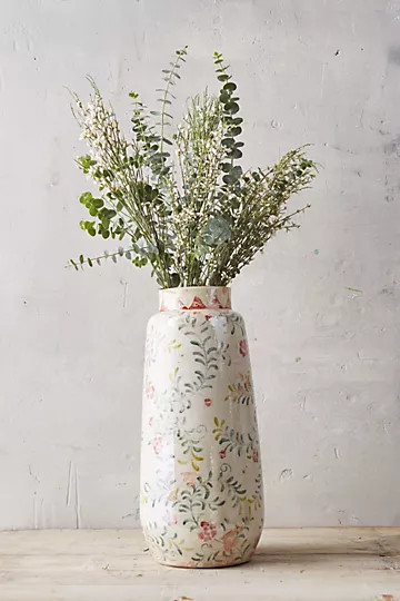 Distressed Rose + Vine Terracotta Vase | Anthropologie (US)